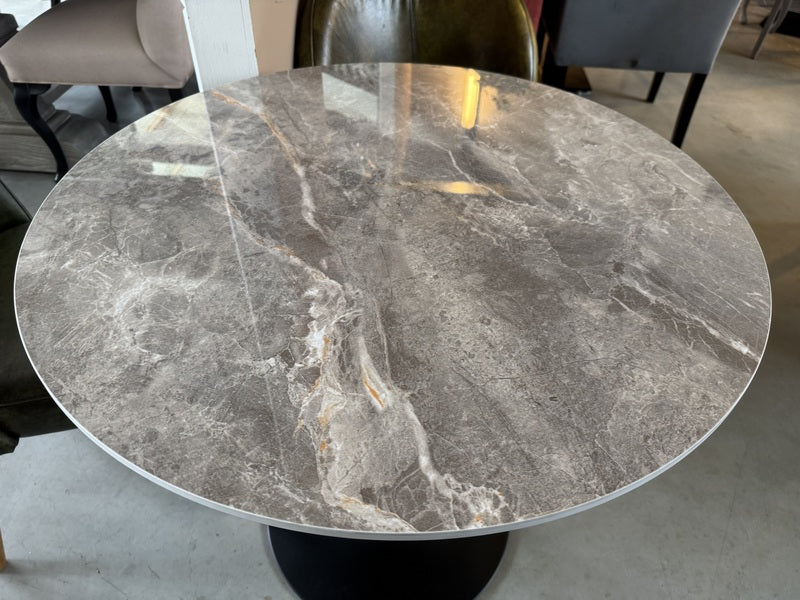 Bistrotisch rund Keramik-Metall, Bistrotisch taupe, Durchmesser 80 cm