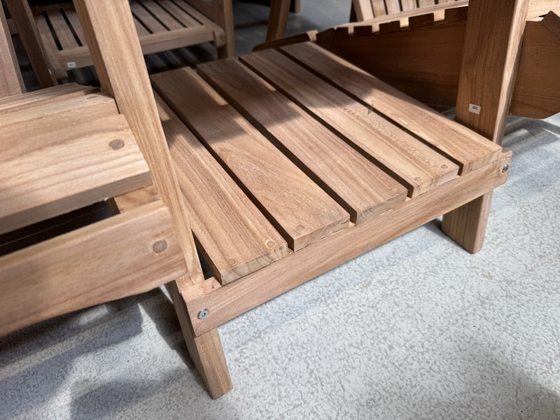 Gartensessel Teak 2er Set, Gartensessel Adirondack Holz massiv