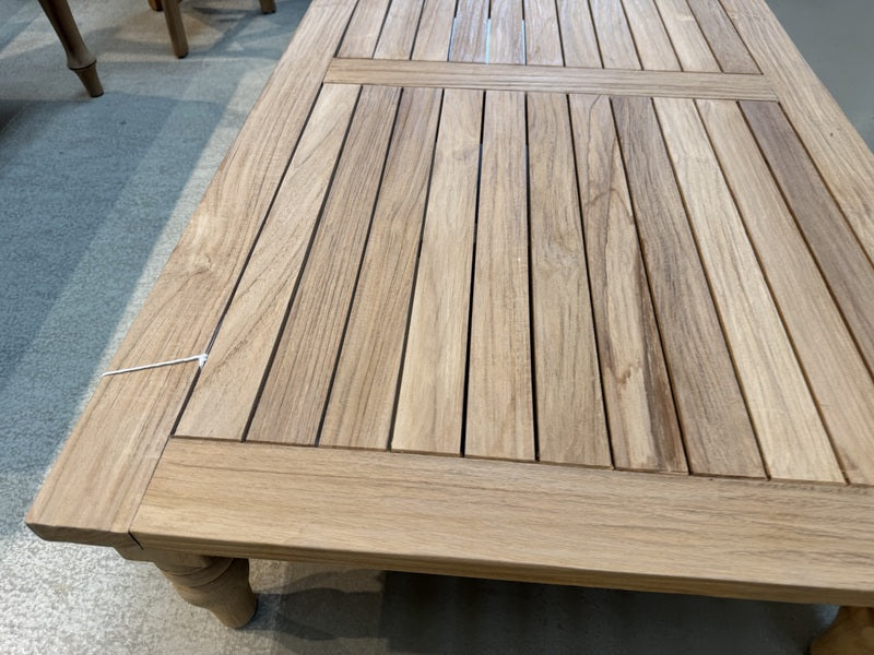Garten-Couchtisch Teak, Gartentisch Holz massiv, Länge 130 cm