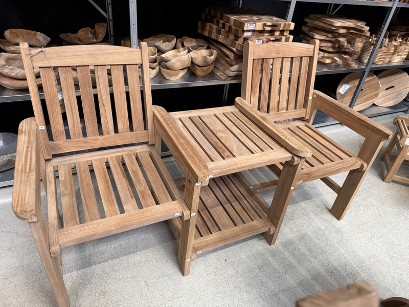 Gartensessel Teak 2er Set, Gartensessel Holz massiv