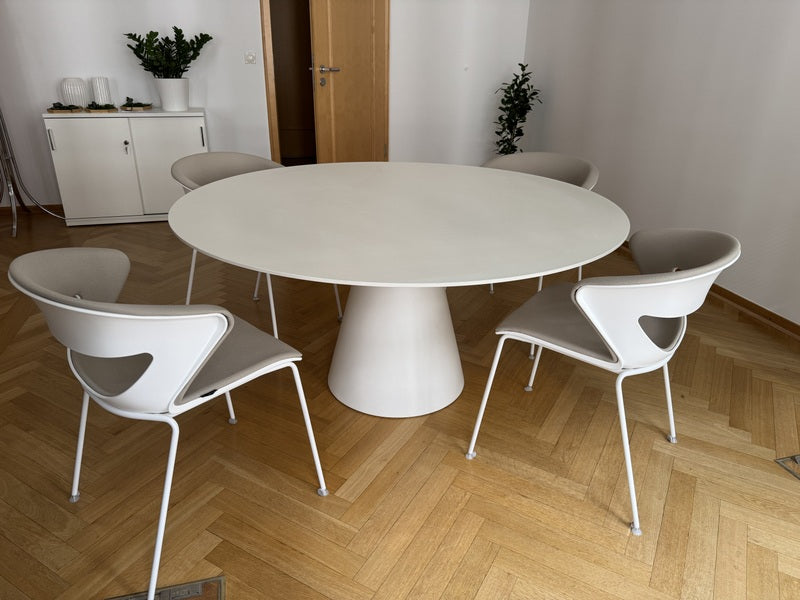 Tisch rund weiß, runder Esstisch weiß, Tisch weiß, Durchmesser 159 cm