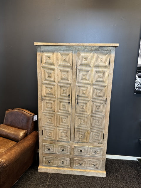 Kleiderschrank Massivholz, Schrank Holz, Breite 100 cm