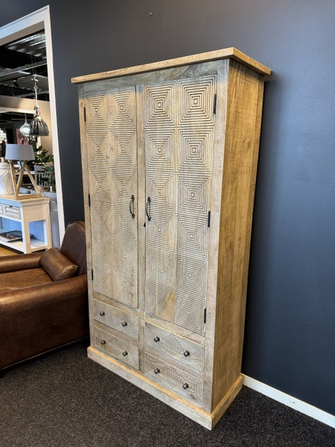 Kleiderschrank Massivholz, Schrank Holz, Breite 100 cm