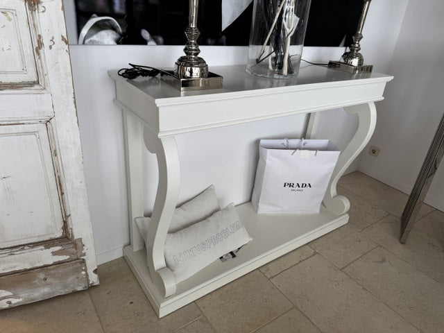 Konsole weiß Holz, Wandtisch weiß, Konsole Landhaus weiß, Breite 140 cm