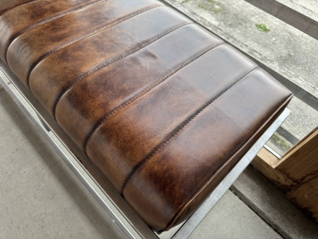 Sitzbank braun, Bank Industriedesign braun, Breite 120 cm