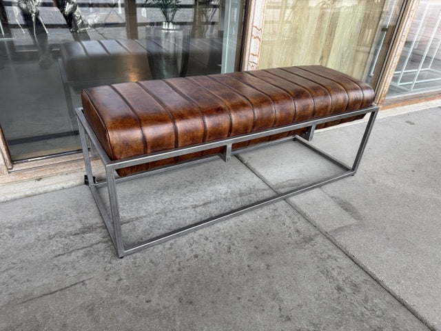 Sitzbank braun, Bank Industriedesign braun, Breite 120 cm