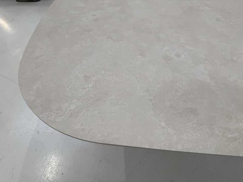 Gartentisch taupe Keramik, Gartentisch beige oval, Länge 240 cm