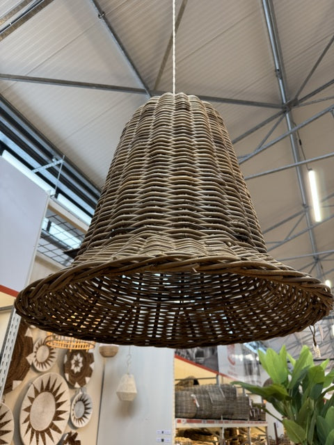 Hängelampe Glocke Rattan, Pendelleuchte Rattan, Durchmesser 70 cm
