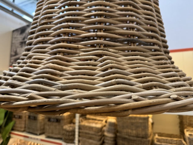 Hängelampe Glocke Rattan, Pendelleuchte Rattan, Durchmesser 70 cm