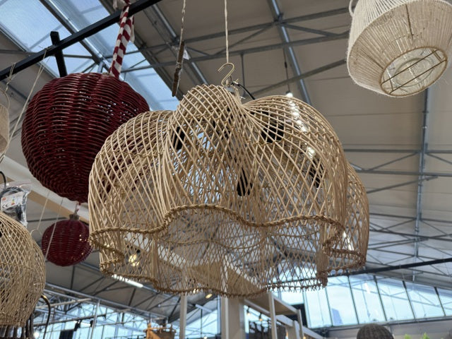 Hängelampe Rattan, Pendelleuchte Rattan, Durchmesser 80 cm