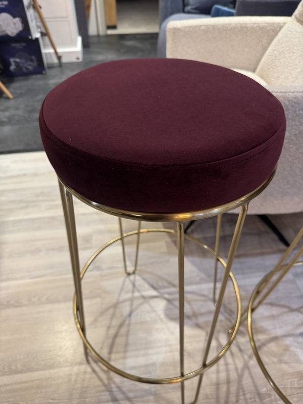 Barhocker Gold-Bordeaux, Barhocker 2 Stück, Sitzhöhe 70 cm