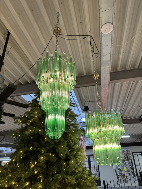 Kronleuchter grün, Kronleuchter Glas 8 Flammig, Durchmesser 50 cm