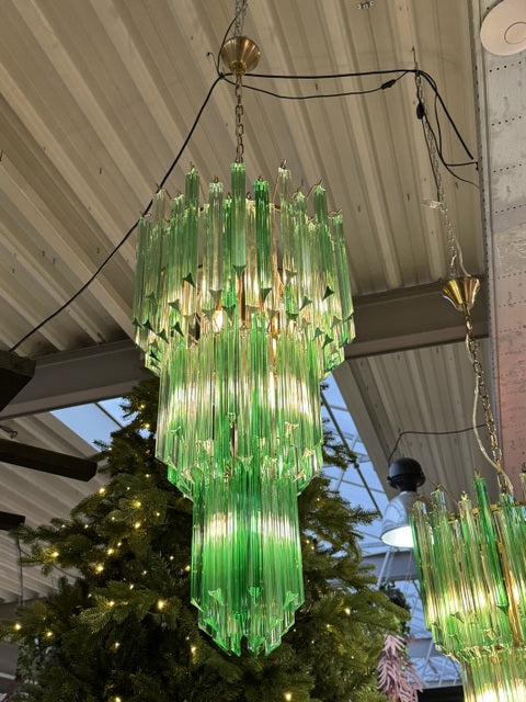 Kronleuchter grün, Kronleuchter Glas 8 Flammig, Durchmesser 50 cm