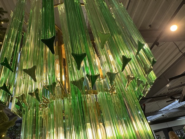 Kronleuchter grün, Kronleuchter Glas 8 Flammig, Durchmesser 50 cm