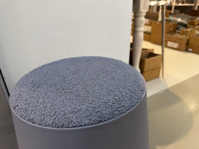 Hocker grau Kunststoff, stapelbarer Hocker gepolstert grau