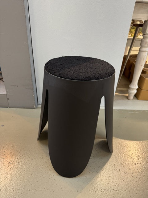 Hocker schwarz Kunststoff, stapelbarer Hocker gepolstert schwarz