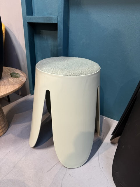 Hocker hellgrau Kunststoff, stapelbarer Hocker gepolstert hellgrau