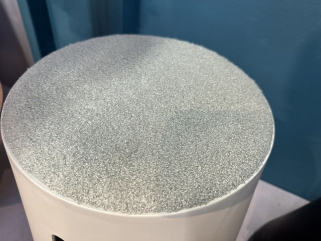 Hocker hellgrau Kunststoff, stapelbarer Hocker gepolstert hellgrau