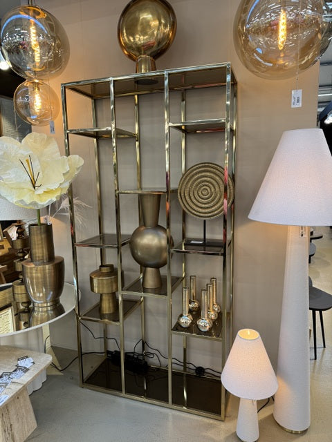 Regal Metall-Glas, Regal Farbe Nickel satiniert, Breite 100 cm