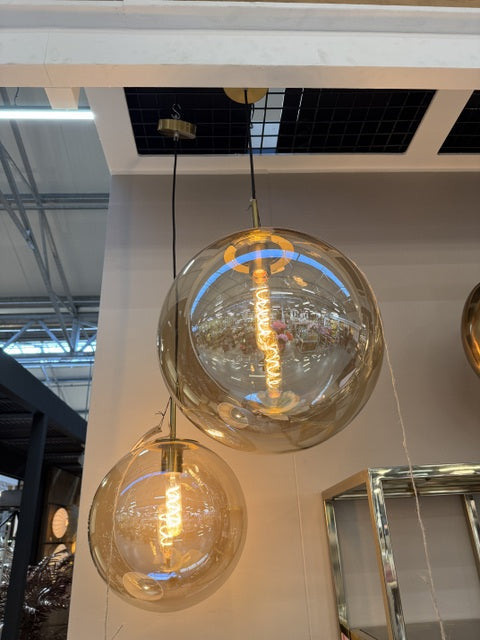 Hängeleuchte Glas rund, Hängelampe Glaskugel, Ø 40 cm