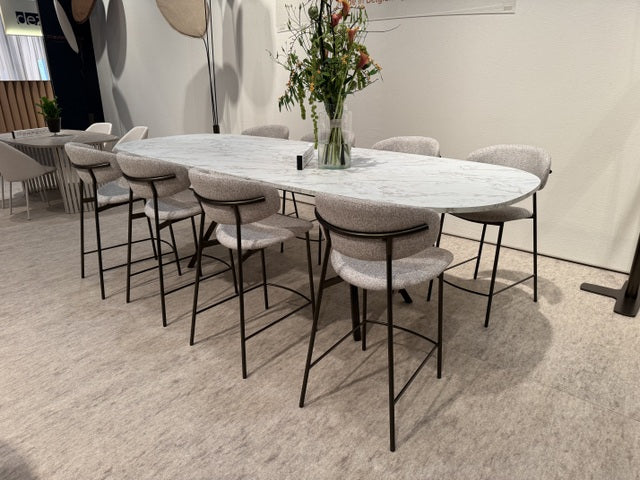 Barstuhl taupe, Barstuhl gepolstert, Sitzhöhe 65 cm