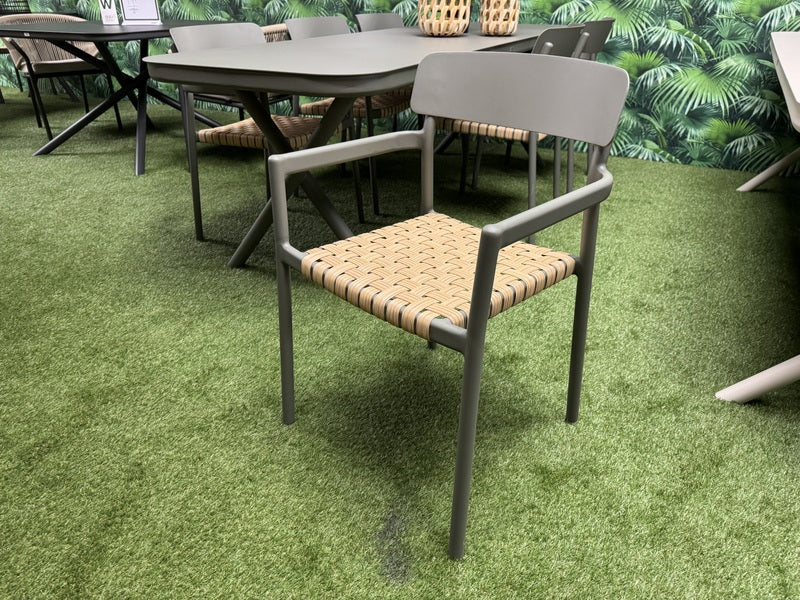 Gartenstuhl Aluminium, Metall-Gartenstuhl grau