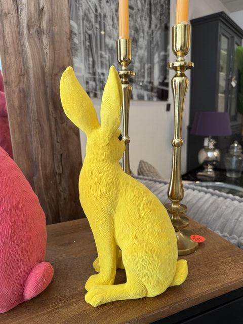 Osterhase gelb, Deko-Hase gelb, Höhe 30 cm
