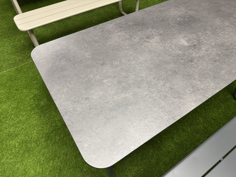 Picknicktisch mit Sitzbank anthrazit, Gruppensitzbank mit Tisch anthrazit, Länge 150 cm