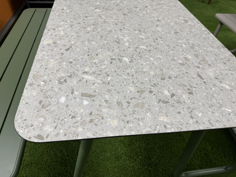 Picknicktisch grün mit Sitzbank, Gruppensitzbank grün mit Tisch, Gastro Tisch-Sitzbank grün, Länge 150 cm