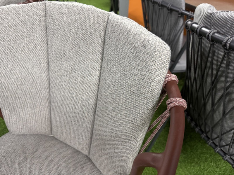 Sitzgruppe braun Esstisch-Sitzbank, 5er Set Gartentisch mit vier Gartenstühlen, Gartentisch braun-grau, Länge150 cm