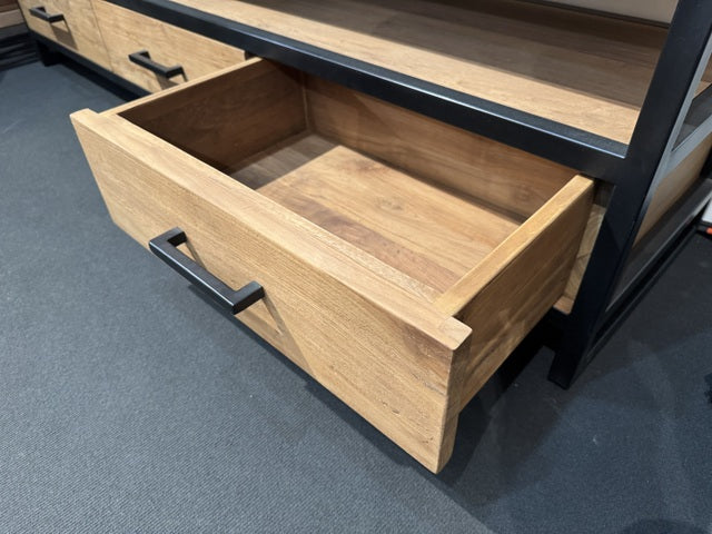 TV Schrank Teak, Fernsehschrank Massivholz Teak, Breite 120 cm