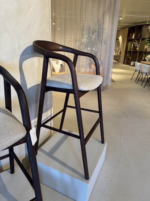 Barstuhl braun Holz-Gestell, Sitzhöhe 75 cm