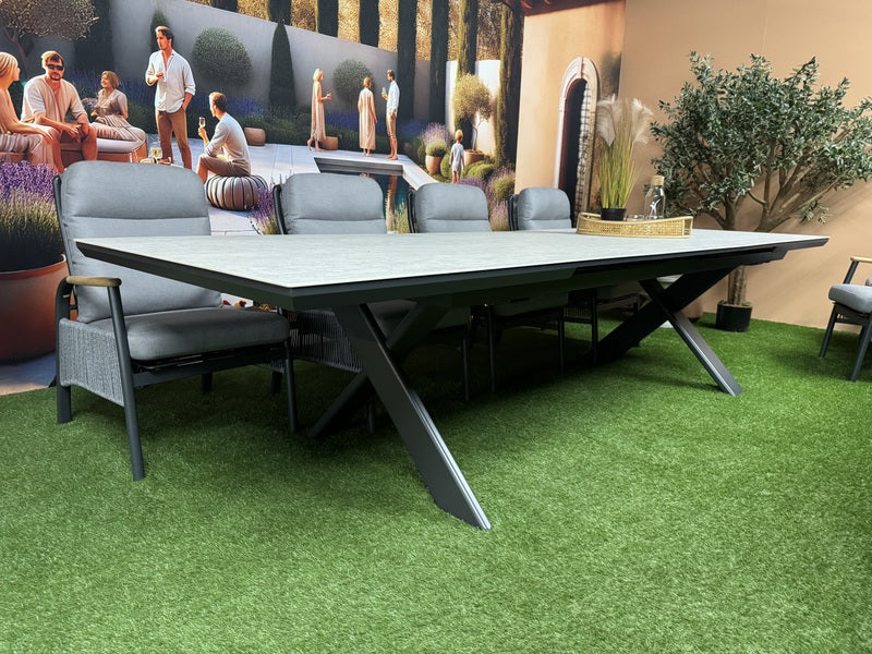 Gartentisch ausziehbar grau-anthrazit, Gartentisch Länge 340 cm