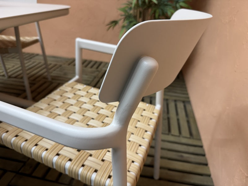 Gartenstuhl Aluminium, Metall-Gartenstuhl creme