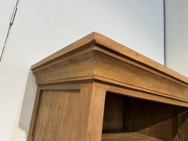 Schrank Holz Teak, Kleiderschrank mit Schubladen Massivholz Teak, Breite 68 cm