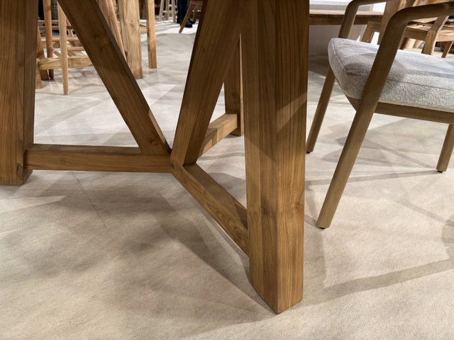 Gartentisch rund Teakholz, runder Gartentisch Holz, Durchmesser 160 cm