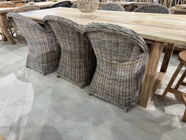 Rattanstuhl Landhaus, Gartenstuhl Rattan mit Kissen