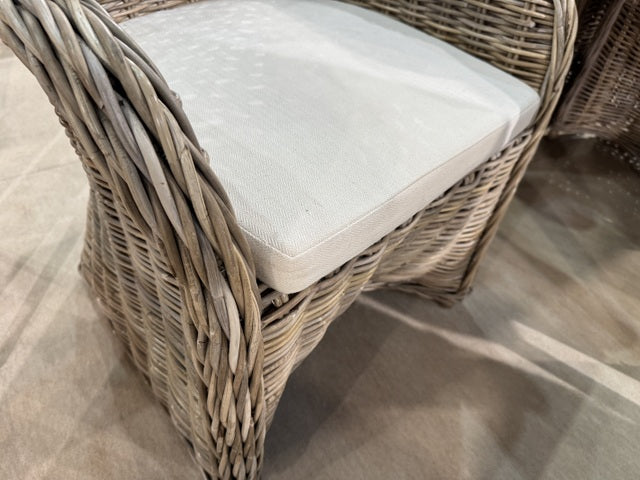 Rattanstuhl Landhaus, Gartenstuhl Rattan mit Kissen