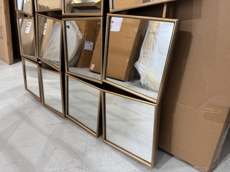 Wandspiegel Gold Metall-Rahmen, Spiegel Antikgold, Höhe 252 cm