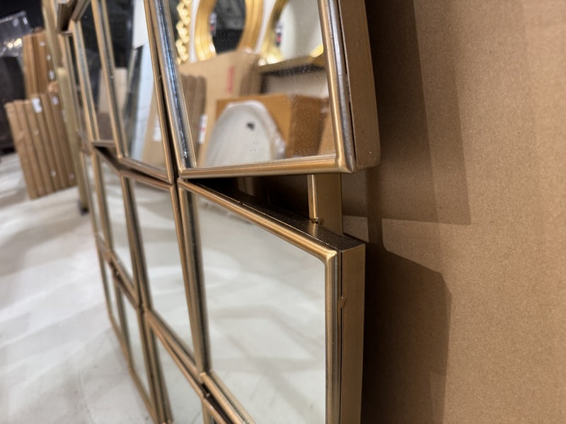 Wandspiegel Gold Metall-Rahmen, Spiegel Antikgold, Höhe 252 cm