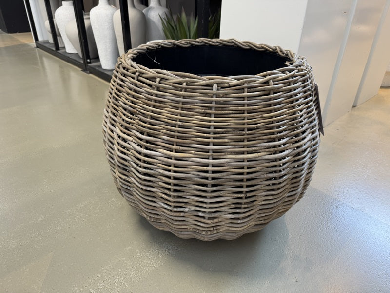 Blumentopf Rattan rund, runder Rattan Pflanzentopf, Durchmesser 69 cm