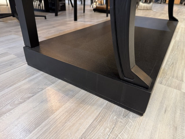 Konsole schwarz-Naturholz, klassischer Wandtisch schwarz , Konsole Landhaus schwarz, Breite 124 cm