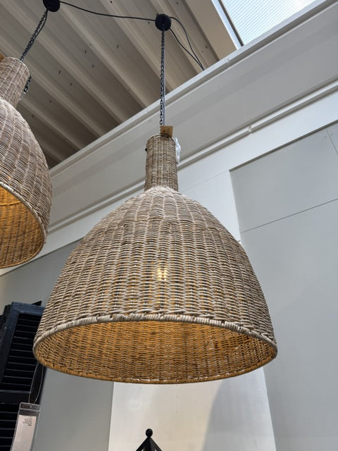 Pendelleuchte Rattan, Hängelampe Rattan, Durchmesser 90 cm