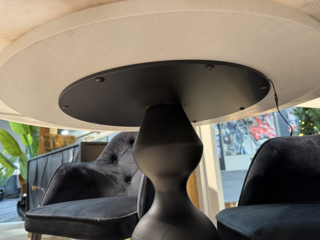 Bistrotisch weiß-schwarz, Bistrotisch rund Marmoroptik, Durchmesser 70 cm