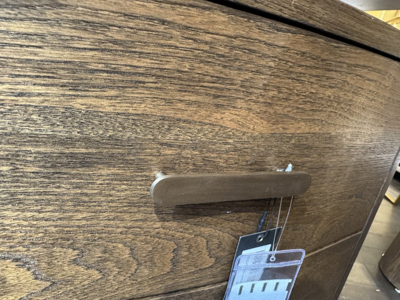 Schreibtisch braun Eiche furniert, Schreibtisch halbrund, Länge 189 cm