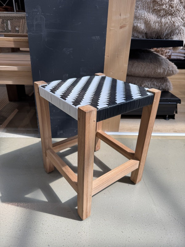 Gartenhocker Teak Polyrattan, Hocker Holz