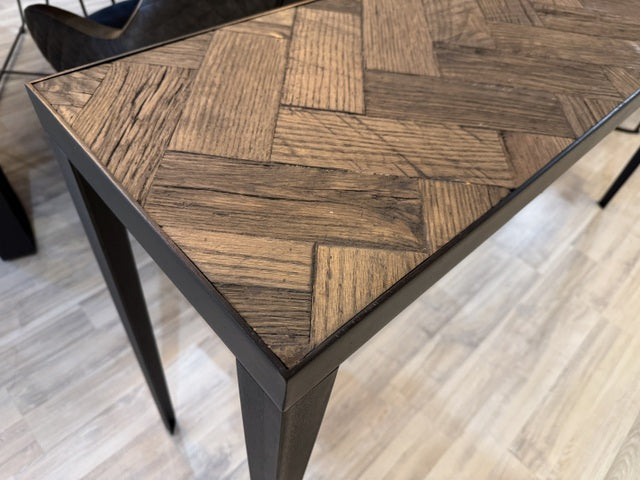 Konsole Fischgrätmuster, Konsole schwarz-braun-grau, Breite 160 cm