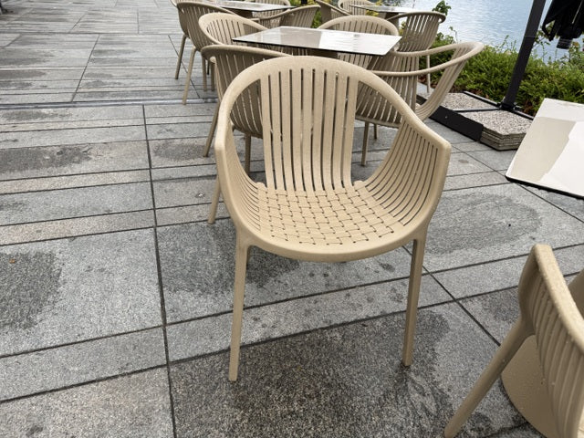 Gartenstuhl taupe Kunststoff, Outdoor Stuhl taupe