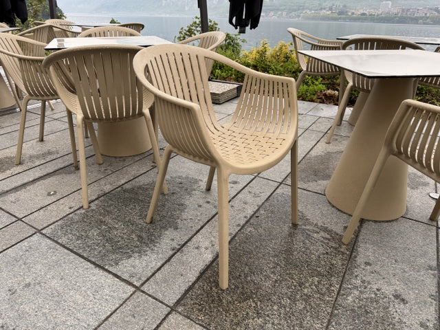Gartenstuhl taupe Kunststoff, Outdoor Stuhl taupe