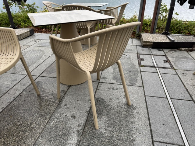 Gartenstuhl taupe Kunststoff, Outdoor Stuhl taupe